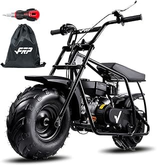 FRP Mini Dirt Bike GMB100 Basic, New 99CC Gas Powered Mini Bike 4-Stroke 3HP, Off-Road for Kids/Adult, Trail Up to 28 Mph, Weight Support Up to 220 LBS,Black