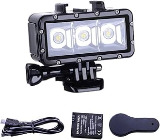 Suptig Diving light High Power Dimmable Waterproof LED Video Light Fill Night Light Diving Underwater Light Waterproof 147ft(45m) for Gopro Hero 6/5/5S/4/4S/3+/2/SJCAM SJ4000/SJ5000/YI Action