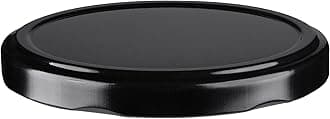 Metal Lug Cap 82 mm Lid for Glass Storage Jars and bottles (brand peerul) (Pack of 40, Black)