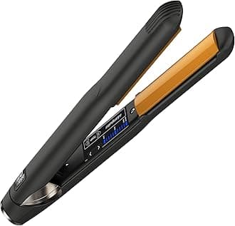 GLAMPALM Classic Volumizing 1" | Ceramic Flat Iron Infused with Vita-C, Curved Plates for Volume & Curl, Korean No.1 Hair straighteners for Women Dual Voltage, Root Volume Iron | GP202