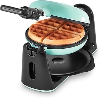 Dash Flip Belgian Waffle Maker - nonstick surface - Rotating Belgian Waffle Maker with Quick Heat-Up System for Easy Breakfasts - Supports Multi-Use - Aqua