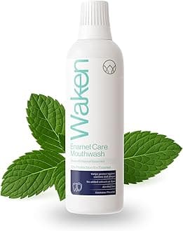 Enamel Care Mouthwash, Alcohol Free with Natural Mint Extracts, 12hr Protection, Vegan, Fluoride Mouthwash for Enamel, Clean Teeth, Fresh Breath & Oral Care, No Artificial Colours or Dyes, 500ml