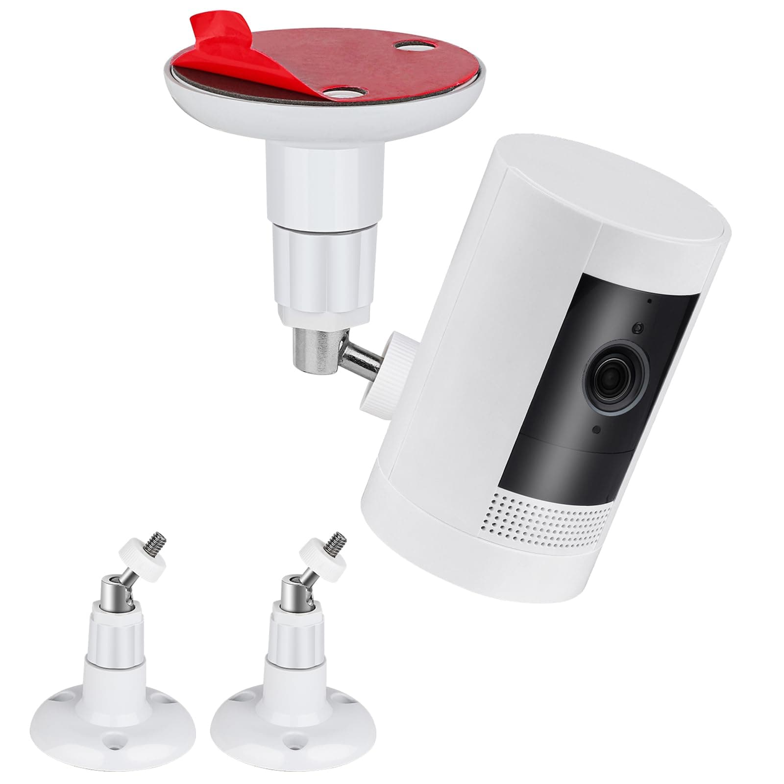 ALERTCAM 2 Pack Adhesive Wall Mount for Ring Stick Up Cam & Ring Indoor Cam with 360 Degree Adjustable Screwless Bracket for Ring Surveillance Camera No Drill 2-Way Installation