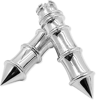 HTTMT TRHB110-1''- Motorcycle Chrome Skeleton Spike 1" 25mm Hand Grips Compatible with Shadow 750 Spirit Aero ACE/Harley Davidson Road King