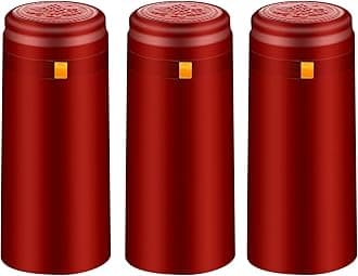 PVC Heat Shrink Capsules - Burgundy Red 120 Count Wine Caps Shrink Wrap Sleeves Clear Bottle Corks for Professional, Wine Making Cellars and Home Use