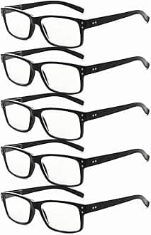 Eyekepper 5 Pack Reading Glasses for Men Spring Hinges Classic Readers