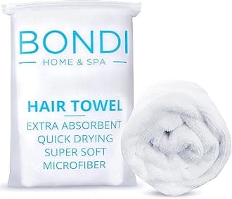 Bondi Home & Spa Microfiber Hair Towel â€“ Fast Drying â€“ Large & Soft â€“ Perfect For Long Or Curly Hair - 42 X 22 Inches