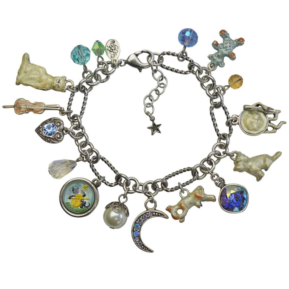 Hey Diddle Diddle Charm Bracelet silvertone