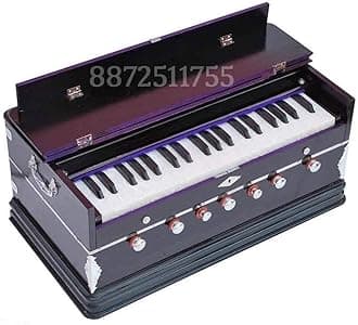HS Musical Harmonium Peti- 7 Stop Bass/Male Reed, 440 Hz-Multi Fold Bellow 3 1/4 Octave, Double Bellow, 39 Keys,7 Stopper, 2 Reeds (Bass- Male), Long Sustain