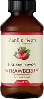 Natural Strawberry Extract for Baking and Flavoring - 4 OZ - Premium Quality Natural Flavors for Baked Goods, Desserts, & Cooking