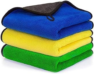 Brandsfinity 3pcs Microfiber Cleaning Cloth for Car Wash & Automotive Care, 30 cm x 40 cm Ultra-Soft & Lint-Free Dusting Towel