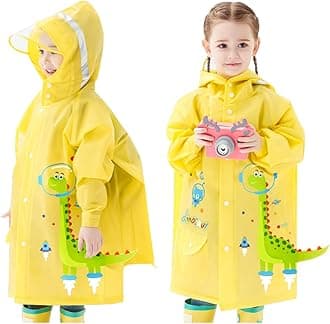 Kids Raincoats Waterproof Rain Jacket Hooded Rain Poncho Toddler Boys Girls Rain Suit Reusable Rainwear 2-8 Years