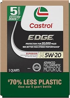 Castrol EDGE 5W-20 Advanced Full Synthetic Motor Oil, 5 Quarts, Eco Pack