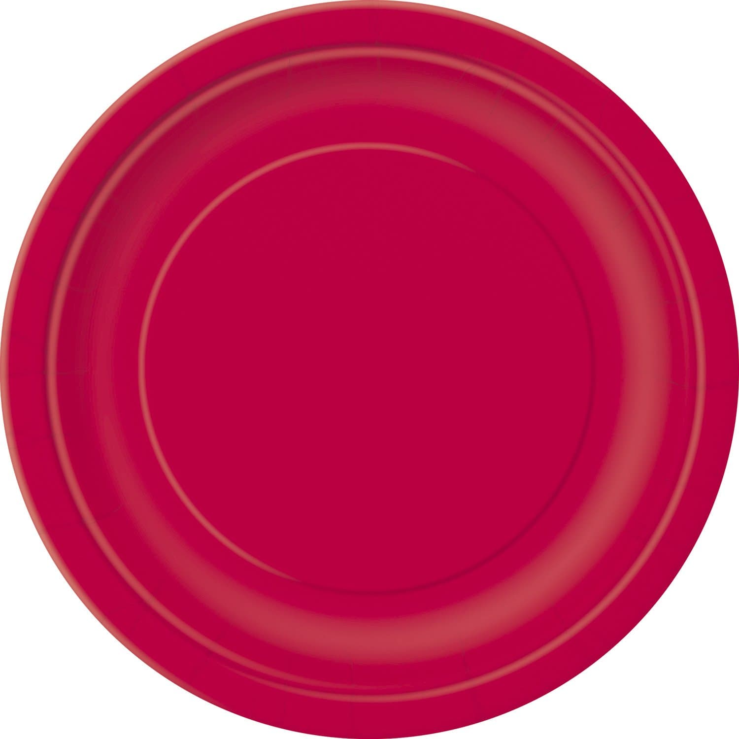 Ruby Red Solid Round Paper Dessert Plates (17cm) 20 Count - Vibrant Paper Plates for Parties and Events, Perfect for Appetizers, Snacks, and Desserts