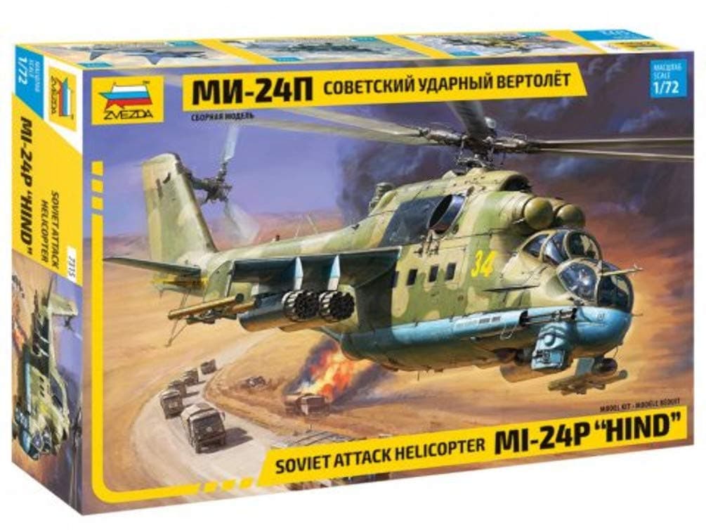 Zvezda 7315 - Soviet Attack Helicopter MI-24P HIND - Plastic Model Kit Scale 1/72 Lenght 11,75" 267 Details