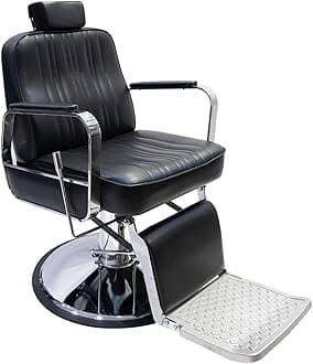 MEISHIDA Barber Chair Professional Men Salon for Hair Stylist, Hair Cutting, with Heavy-Duty Hydraulic-Pump Chair Barber Shop Furniture (Black5)