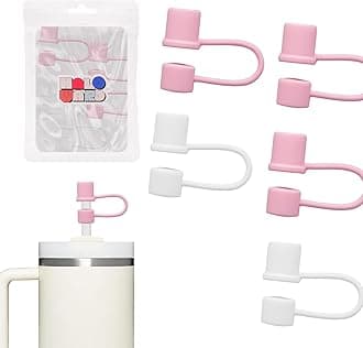0.4inch Reuseable Straw Covers for Stanley Tumblers (Basics-White, 10 Pieces) (10pcs-Basics-LightPink)