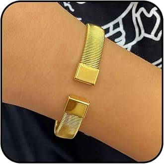 Long tiantian Gold Bangles for Women Bangle Bracelets Chunky Bangles Bracelets Non Tarnish Gold/Silver Bracelet for Women Trendy Jewelry Gifts