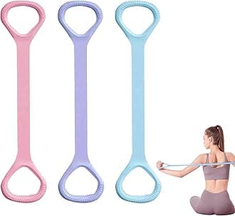 Figure 8 Resistance Bands for Yoga Pilates and Fitness Elastic Stretching Resistances Band for Arms, Back, Shoulders, and Chest Workouts, Versatile Pilates Equipment for Women and Men (3 Pack)