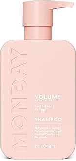 Volume Shampoo 12oz for Thin, Fine, and Oily Hair, Made from Coconut Oil, Ginger Extract, & Vitamin E, 100% Recyclable Bottles (354ml), Pink (10428)