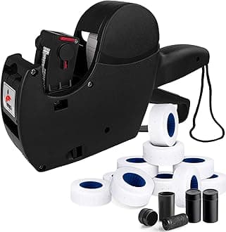 hatisan 8 Digits Pricing Gun Price Tag Gun, Price Gun with Labels with 3 Ink Refill Label Gun Pricing Guns and 10 Roll Label Paper for Office Retail Shop Grocery Store Organization Marking (Black)