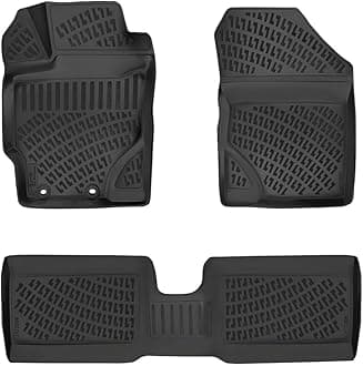 Toyota Yaris 2012-2018 (No Yaris iA Models) Custom Fit Floor Mats Rubber 3D Car Mats Laser Measured Floor Liners All Weather Heavy Duty Waterproof Odorless Non-Slip TPE (Front & Rear, Black)