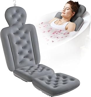 Full Body Bath Pillow for Bathtub, Thick Bathtub Cushion, Luxury Tub Pillow for Bath for Headrest Neck and Back Support Gray 51" x 16"
