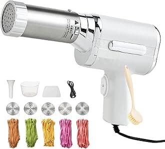 Idiyappam Maker Electric, 2025 Summer Snow Idiyappam Maker with 5 Interchangeable Molds, Electric Pasta Maker Machine Noodle Maker, All-In-One Homemade Pasta Machine (1*White)