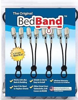 The Original Adjustable Fastener/Holder/Strap/Suspender/Gripper for Your Sheets (2 Pack - Black)