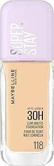 New York Super Stay up to 30HR Lumi-Matte Foundation, Medium-Full Coverage, Vegan Formula*, Amino Acids, Niacinamide, Vitamin E, All Day Wear - Shade: 118