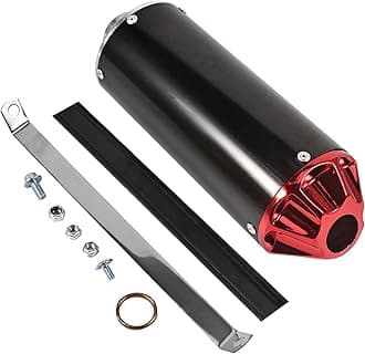 28mm Exhaust Muffler for 50cc, 70cc, 90cc, 110cc, 125cc CRF, XR 50, KLX, SSR, Thumpstar, TTR, YCF, Apollo DBX18 125, Chinese Pit Dirt Bike Parts (Red)