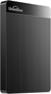 UnionSine 250GB 2.5" Ultra Slim Portable External Hard Drive HDD-USB 3.0 for PC, Mac, Laptop, PS4, Xbox one,Xbox 360-HD-006-(Black)