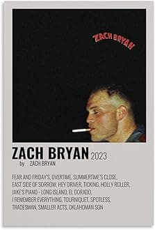 GPWDIEJB Zach BryanPoster Canvas Art Oil Painting Wall Painter Home Music Album Celebrity Painting Classical Decorative Wall ArtUnframe-style-1012x18inch(30x45cm)