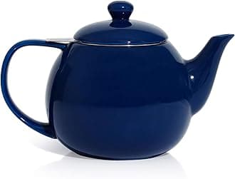Sweese Teapot, Porcelain Tea Pot with Stainless Steel Infuser, Blooming & Loose Leaf Teapot - 27ounce, Navy
