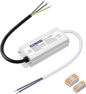 Waterproof IP67 LED Driver Power Supply 12V 24W 1.25A, 110V AC to 12V DC Converter, Ideal for Indoor and Outdoor, Marine, and Industrial LED Lighting Applications