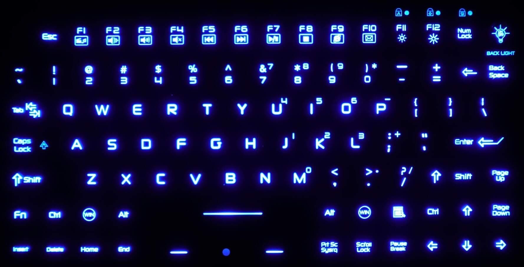 DSI Compact LED Backlit Keyboard with Integrated Mouse Button IP68 Waterproof Silicone IKB850BL