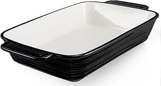 LIFVER Ceramic Baking Dish, 115 Oz Casserole Dish, 9x13 Deep Baking Pan with Handles, Large Lasagna Pan Deep, Casserole Dishes for Oven, Oven Safe and Durable Bakeware for Lasagna, Roasts, Gifts，Black