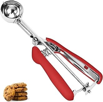 Stainless Steel Cookie Scoop - 1 Tbsp/ 15 ml / 0.5 oz, Trigger Release, Baking & Ice Cream Scoop (Red)