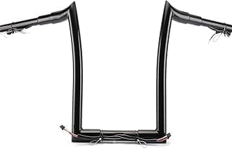 TIGERSGATEBlack PREWIRED 1.5" Fat Ape Hanger Handlebar 16" Rise Compatible With Harley Road Glide & Road Glide Special & Road Glide Ultra