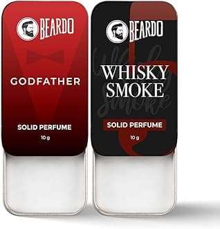 BEARDO Godfather & Whisky Smoke Solid Perfume 10g (Set of 2) | Strong & Lasting Fragrance | For Date Night | Gift For Brother | Gift For Friends | Gift For Brother