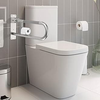 Toilet Grab Bar,Fold Down Grab Bar with Paper Holder, 22.4 Inch Stainless Steel Flip-Up Knurled Handicap Grab Bar Rail,Bathroom Shower Bathtub Safety Support Bar for Disabled Elderly Pregnant