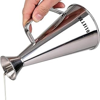 Olive Oil Dispenser Bottle Stainless Steel Non Drip Leak Proof No Mess Vinegar Pourer & Kitchen Drizzler 17 oz 500ML 0.5 Litre Great for Pouring & Drizzling Easy to Clean & Leakproof