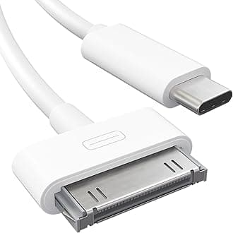 KabelDirekt – 30-Pin to USB-C adapter cable for iPhone, iPad, iPod – 1m (Next-Generation data/charging/sync cable from USB-C to Dock Connector for iPhone 4S/4/3G/3/1, iPad 3/2/1, iPod, white)