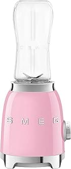 SmegPBF01PKUK Retro 50’s Style Personal Blender, 2 x Bottles-To-Go, 2 Speed Settings, 600ml, 300W, Pink