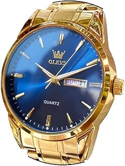 OLEVS Watch for Men Stainless Steel Business Dress Analog Quartz Men Watch Large Face Day Waterproof Luminous Classic Wrist Watch