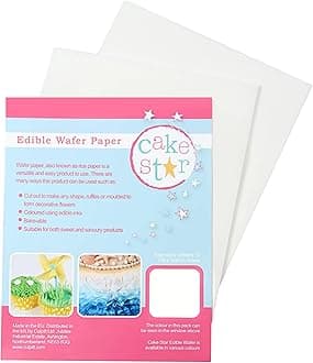 White Wafer Paper, 178 x 142mm, 12 Sheets, Rice Paper For Baking and Cake Decorating