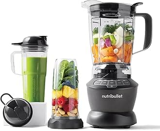 Hot and Cold Blender Combo Charcoal Gray - Includes Powerful 1200W Base, 3 Cups in Different Sizes, 2 Flip Lids for On The Go and 1.8L - Blender for Smoothies and Juices