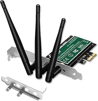 Wireless Dual Band 900Mbps PCI Express (PCIE) WiFi Adapter for Windows 7, 8.x, 10, 11 32/64bit and Linux Desktop PCs, PCIE WiFi Card, Qualcomm Atheros AR938X Wireless Network Adapter (NET-N900)