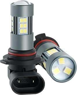 9005 LED Fog Bulbs, Super Bright HB3 LED Fog Lights 6500K Cool White, Plug and Play, Replacement Lights for Cars Trucks SUV, Pack of 2