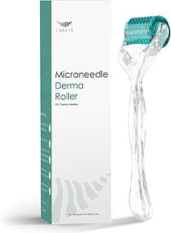 Derma Roller Titanium Needles,192 Micro Needle Dermal Roller- Microneedling Roller Beauty Tool At Home Use 0.25mm (Blue)
